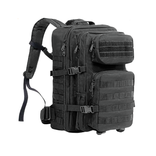 Mochila Táctica Militar de Asalto Negra 45litros para senderismo acampada rutas, caza y pesca y montaña, acampada trekking, montañismo y actividades de deporte y ocio al aire libre