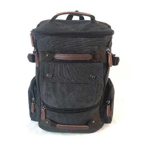 mochila de lienzo negra