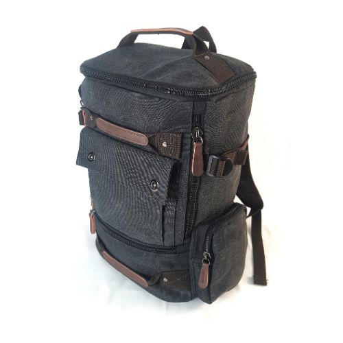 mochila negra ordenador canvas