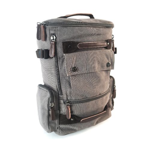 Mochila Rectangular Vintage Gris